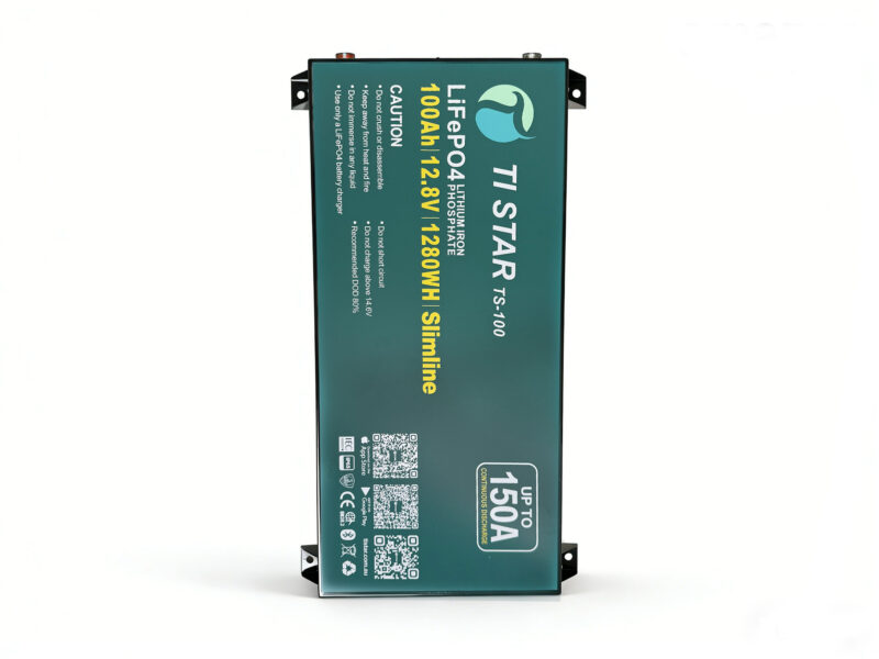 Tistar Smart BMS 12.8V 100Ah Slimline Lithium Battery with Bluetooth/ IEC62619/IP65/ 5-Year Warranty/Brisbane Stock