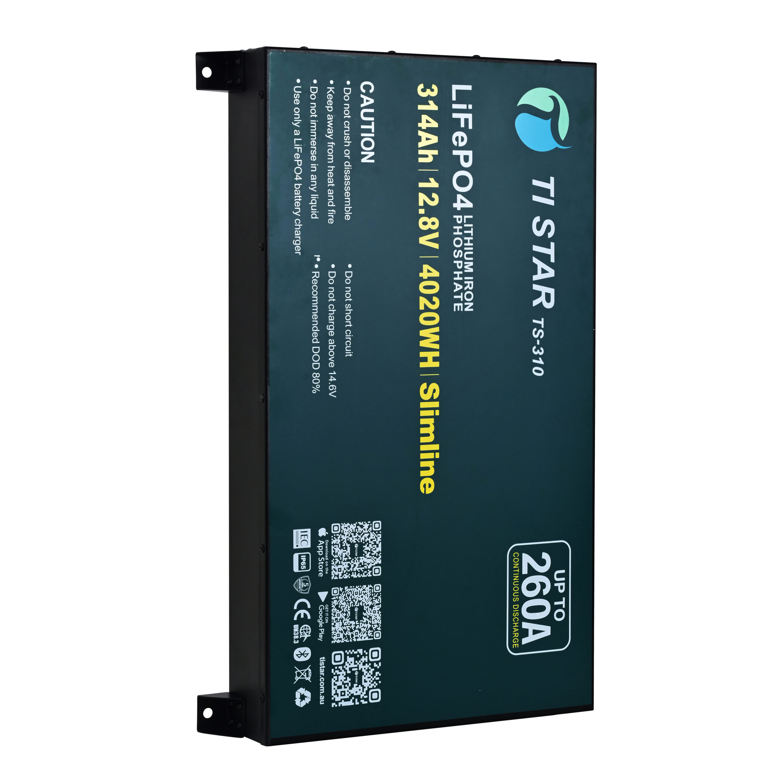 TiStar Smart BMS 12.8V 300/314Ah Slimline Lithium Battery with Bluetooth/IEC62619/ IP65/ 5-Year Warranty/Brisbane Stock - Image 5