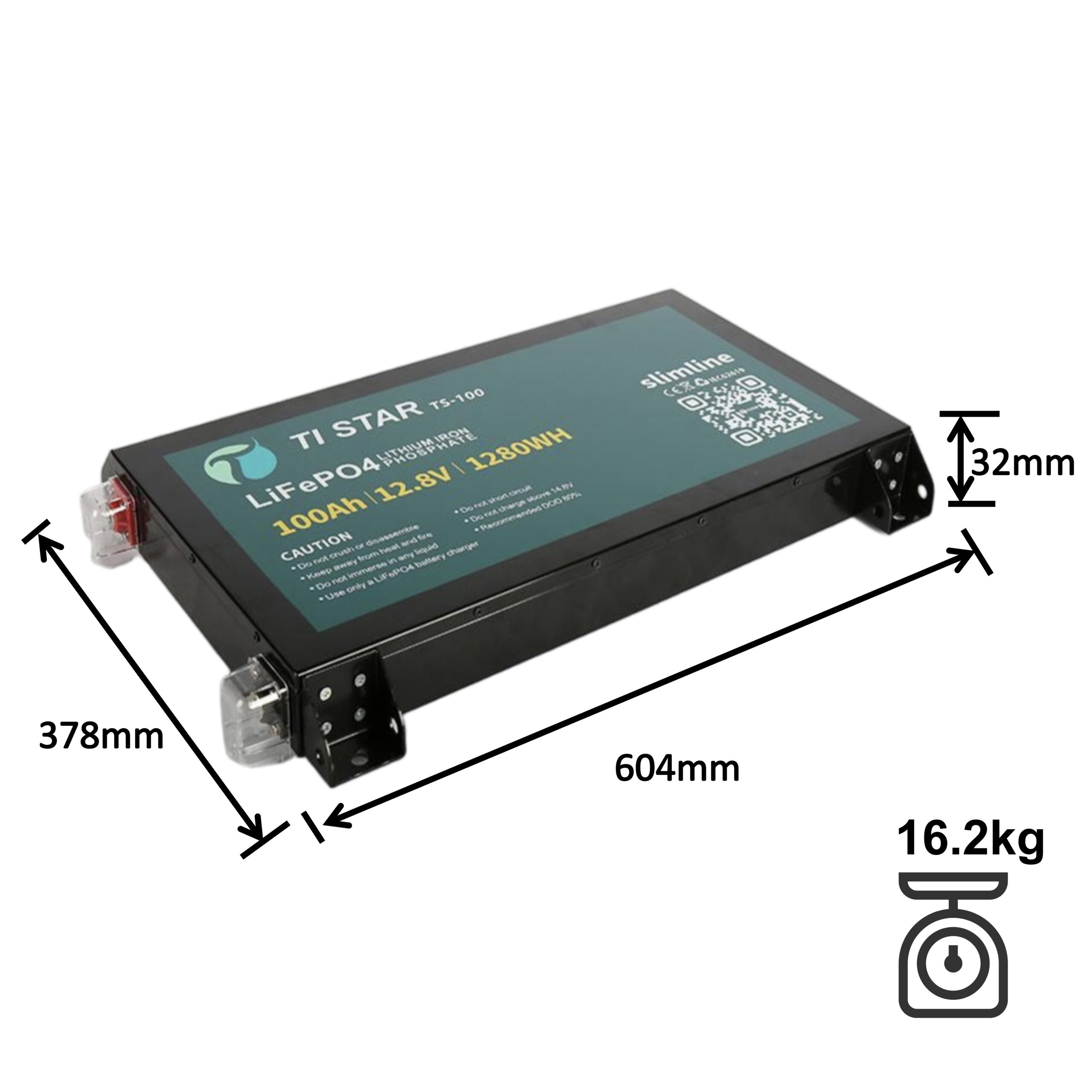 Tistar Smart BMS 12.8V 100Ah Slimline Lithium Battery with Bluetooth/ IP65/ 5-Year Warranty/Brisbane Stock - Image 2