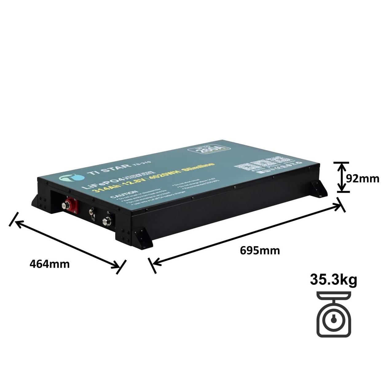 TiStar Smart BMS 12.8V 300/314Ah Slimline Lithium Battery with Bluetooth/IEC62619/ IP65/ 5-Year Warranty/Brisbane Stock - Image 2