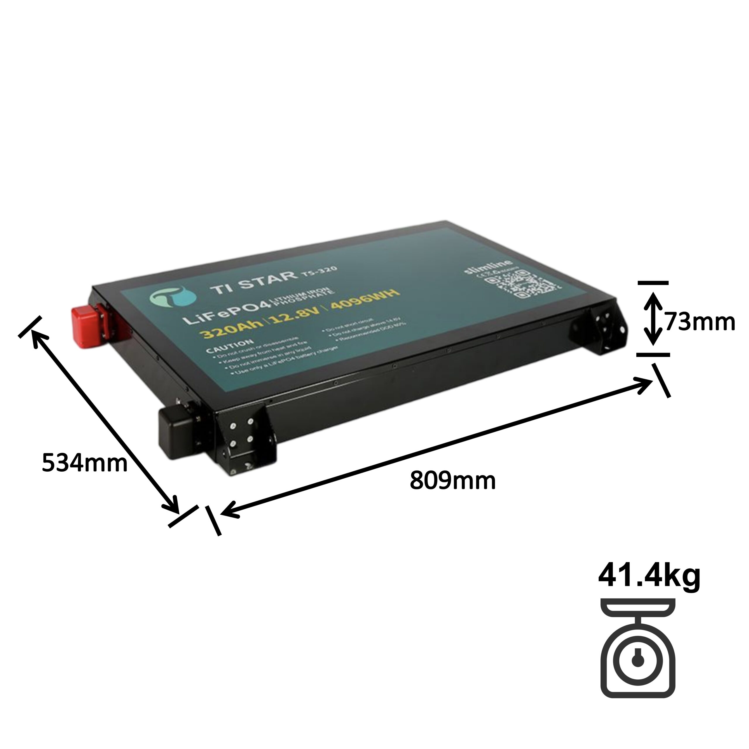 Tistar Smart BMS 12.8V 320Ah Slimline Lithium Battery with Bluetooth/ IP65/ 5-Year Warranty/Brisbane Stock - Image 2