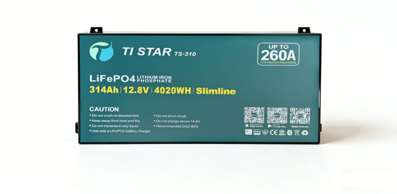 Tistar Smart BMS 12.8V 300/310Ah Slimline Lithium Battery with Bluetooth/IEC62619/ IP65/ 5-Year Warranty/Brisbane Stock