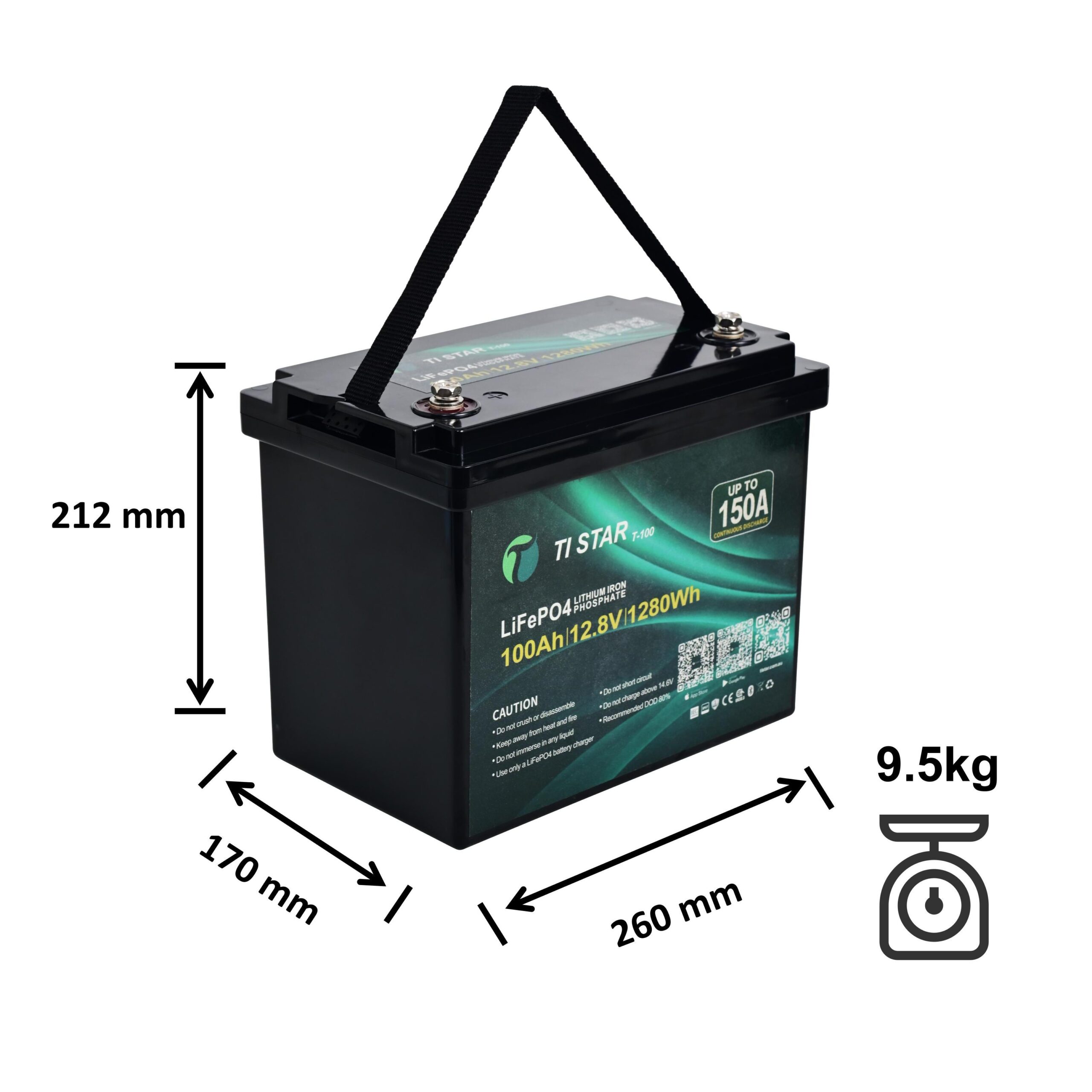 TiStar Smart BMS 12.8V 100Ah Lithium Battery with Bluetooth/IEC62619/ IP67/ 5-Year Warranty/Brisbane Stock - Image 2